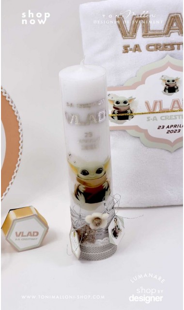 Trusou botez baieti personalizat cu Baby Yoda 2